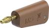 4 mm enkele stekker compleet bruin