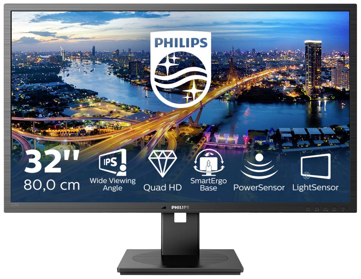 Philips 325B1L/00 LCD-monitor Energielabel G (A - G) 81.3 cm (32 inch) 2560 x 1440 Pixel 21:9 4 ms HDMI, USB-A, DisplayP-0