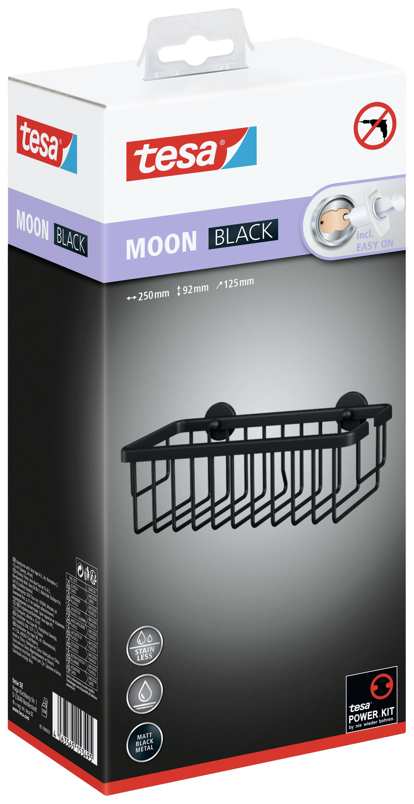 tesa MOON zwarte douchemandmat voor douche en badkamer-1