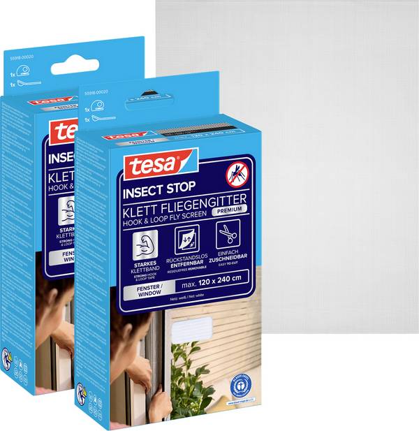 tesa COMFORT 55918-00500-01 Vliegenhor   (b x h) 120 cm x 240 cm Antraciet 2 stuk(s)