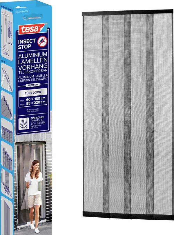 tesa Insect Stop 55298-00000-00 Vliegenhor voor deur   (b x h) 0.95 m x 2.20 m Antraciet 1 stuk(s)