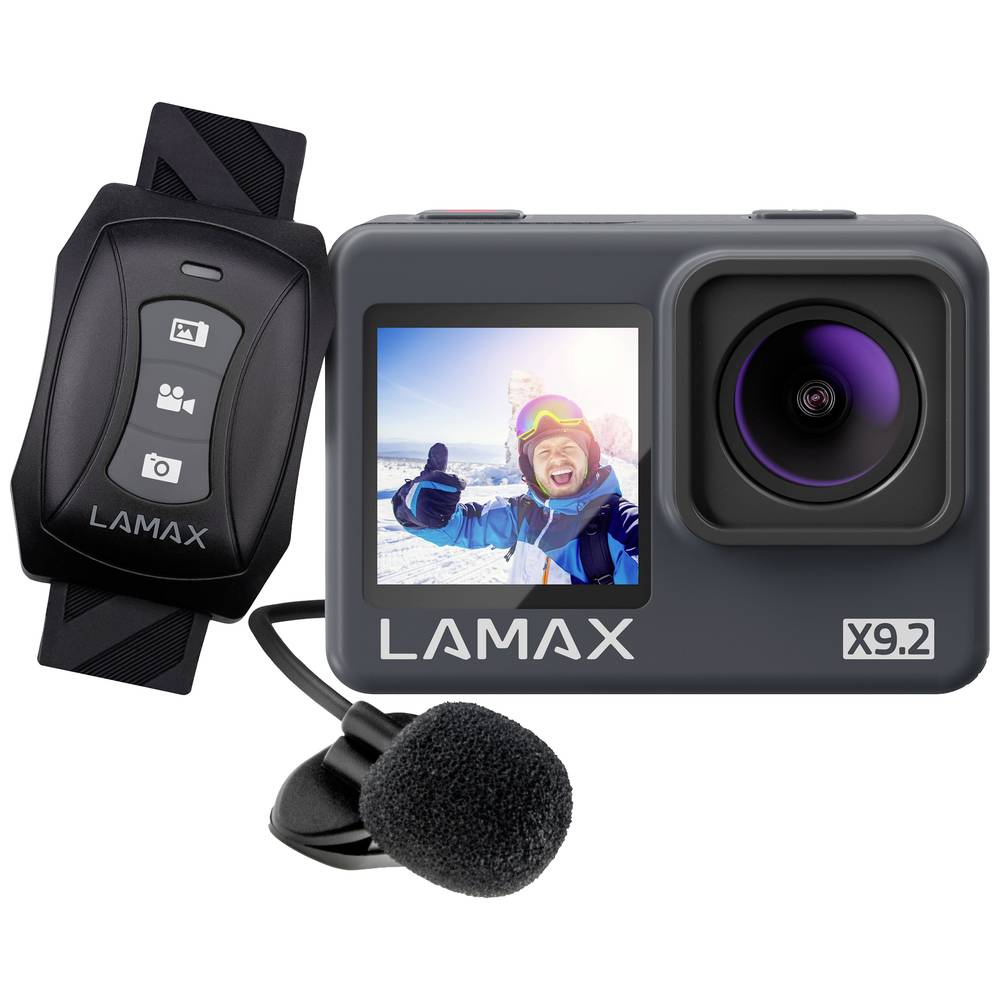 Lamax LAMAX X9.2 Actioncam 4K, Beeldstabilisering, Dual-display, Spatwaterdicht, Touchscreen, WiFi