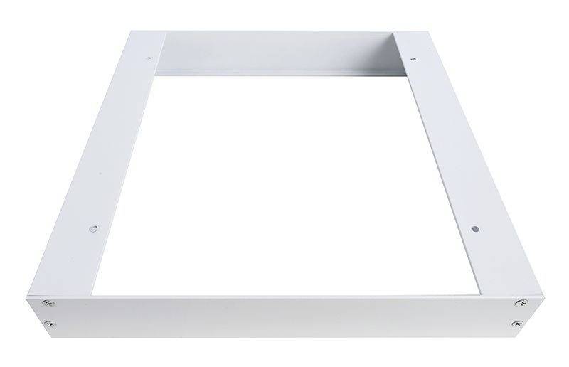 Rechthoekig wit metalen frame met schroeven in de hoeken, mogelijk onderdeel van een grotere structuur of montagekit.