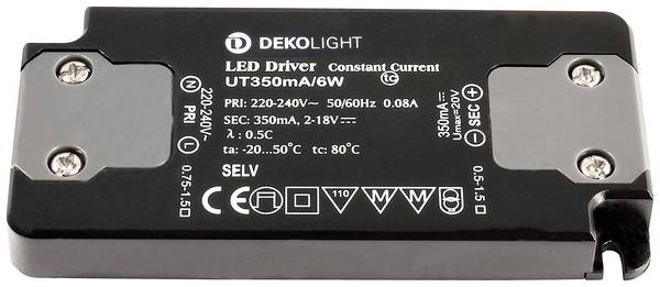 Deko Light FLAT, CC, UT LED-driver  Constante stroomsterkte 6 W 0.35 A 2 - 18 V/DC  1 stuk(s)