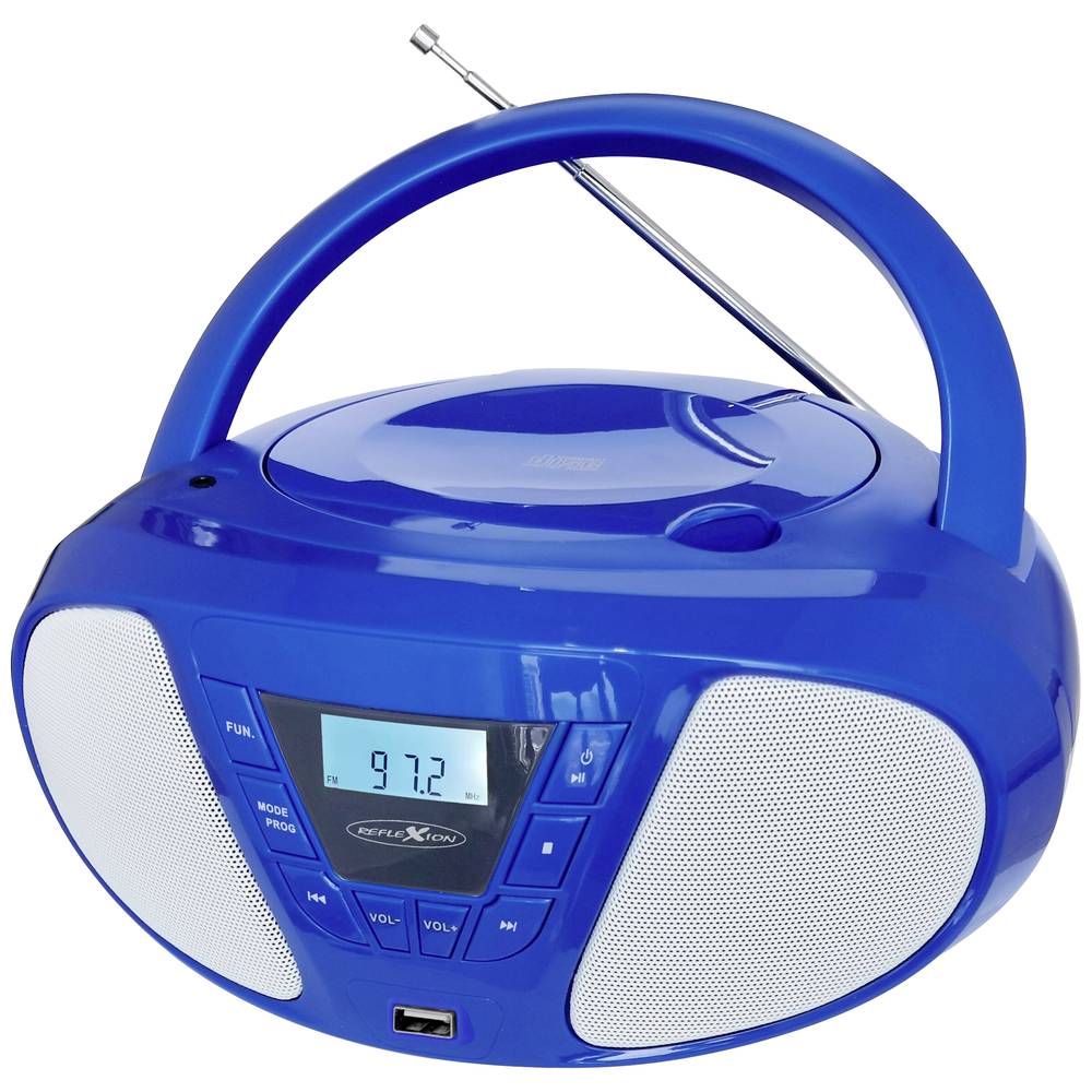 Reflexion Radio/CD-speler VHF (FM) AUX, CD, USB Blauw