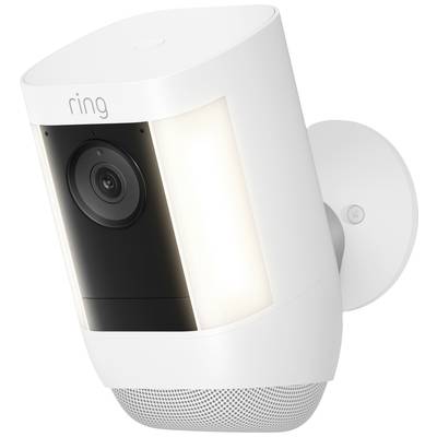 'Ring-beveiligingscamera met geïntegreerde lamp en luidspreker, geschikt voor wandmontage.'