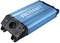 Blauwe 'Voltcraft MSW 1200-12-G' spanningsomvormer met stopcontact en USB-aansluiting, voor het omzetten van gelijkstroom naar wisselstroom.