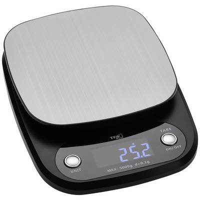 Digitale keukenweegschaal met roestvrij stalen oppervlak, toont een gewicht van 25,2 gram.