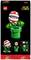 LEGO-bouwset van een 'Piranha Plant' uit de Super Mario-serie, bestaande uit groene en rode onderdelen, gepresenteerd vanuit verschillende perspectieven.