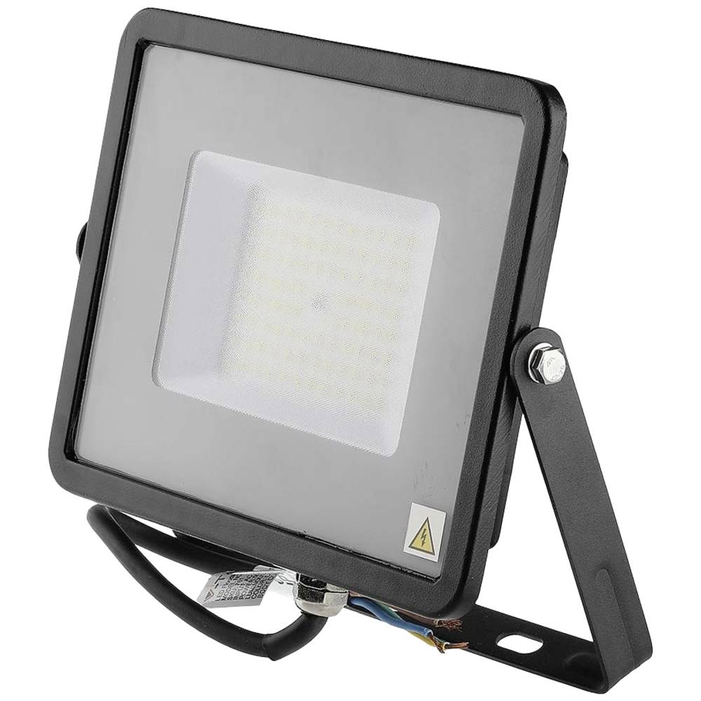 LED Bouwlamp 50 Watt - LED Schijnwerper - Helder/Koud Wit 6400K - Waterdicht IP65 - Mat Zwart - Aluminium - SAMSUNG LEDs