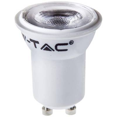 Een witte LED-lamp met GU10-fitting en het opschrift 'V-TAC'.