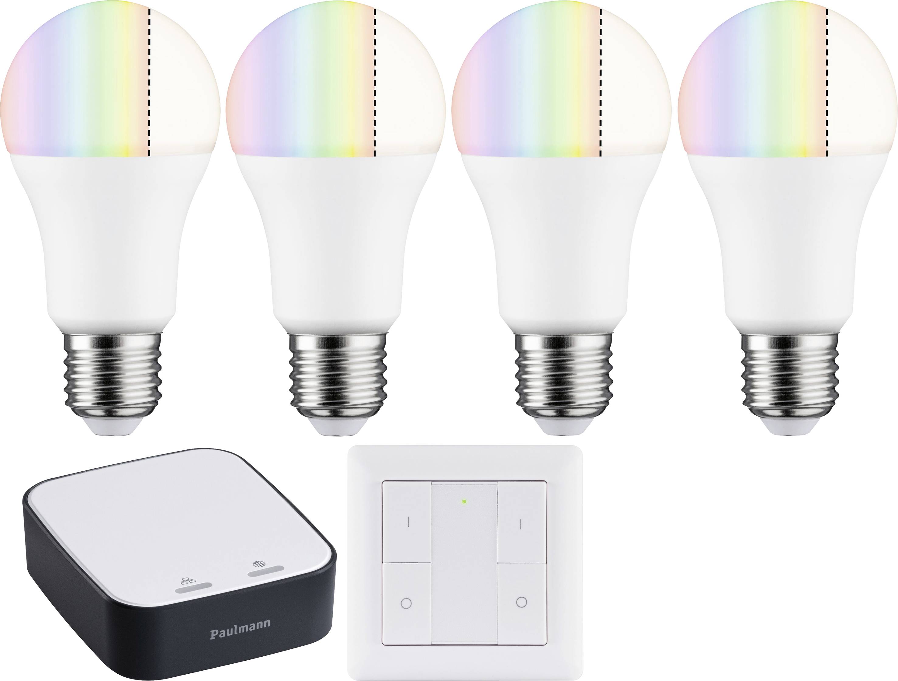 Paulmann 50124+50134+50135 LED-lamp Energielabel F (A - G) E27 9 W Warmwit (Ø x h) 60 mm x 118 mm Besturing via App 1 set(s)