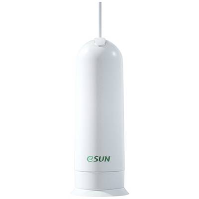 'Witte cilindrische container met groen eSun-logo, kabel bovenaan bevestigd. Geschikt voor opslag of afgifte van vloeistoffen.'
