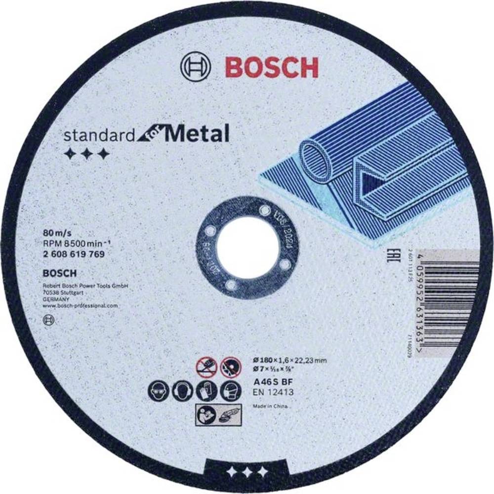 Bosch Accessories 2608619768 2608619768 Doorslijpschijf recht 180 mm 1 stuk(s) Metaal
