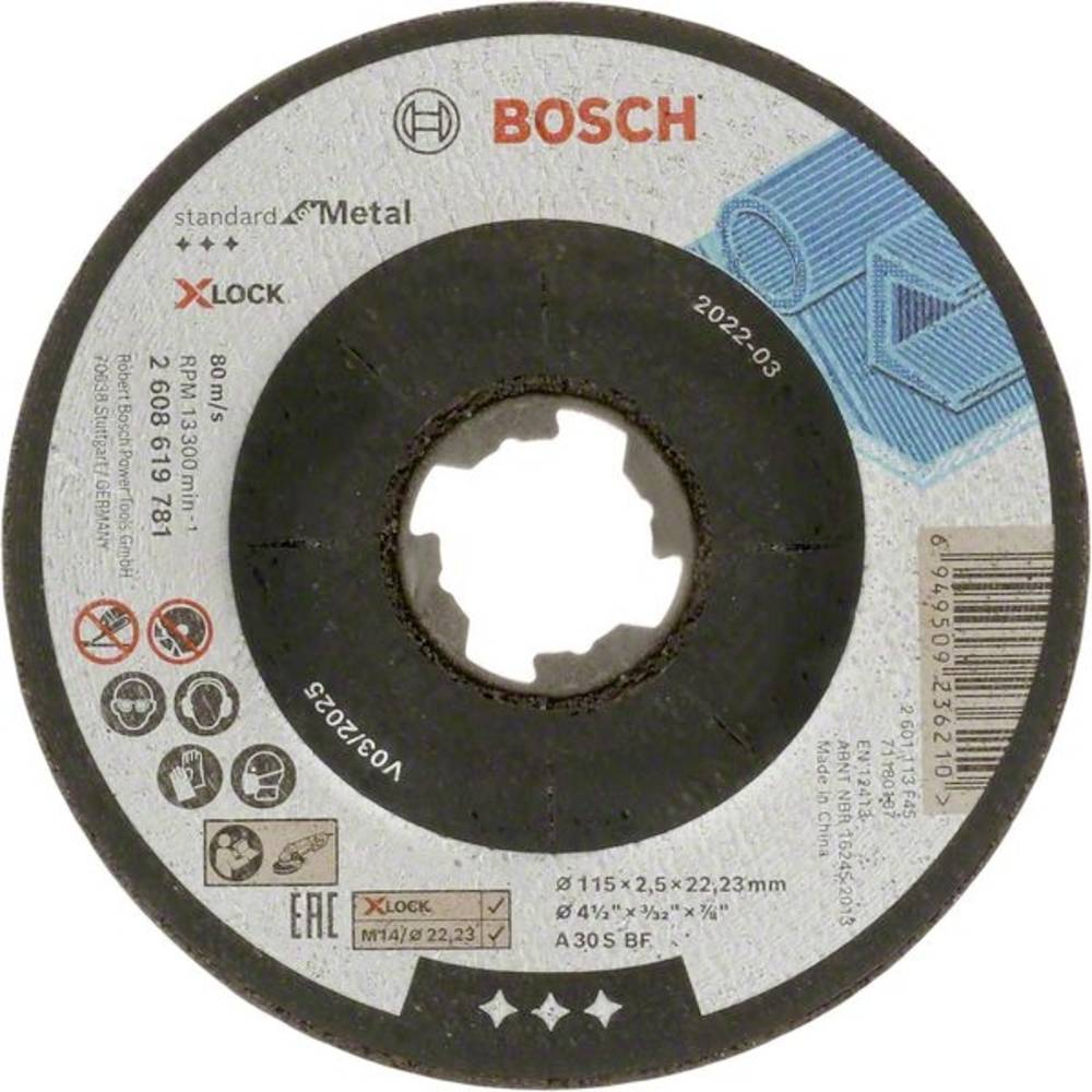Bosch Accessories 2608619781 2608619781 Doorslijpschijf gebogen 115 mm 1 stuk(s) Metaal