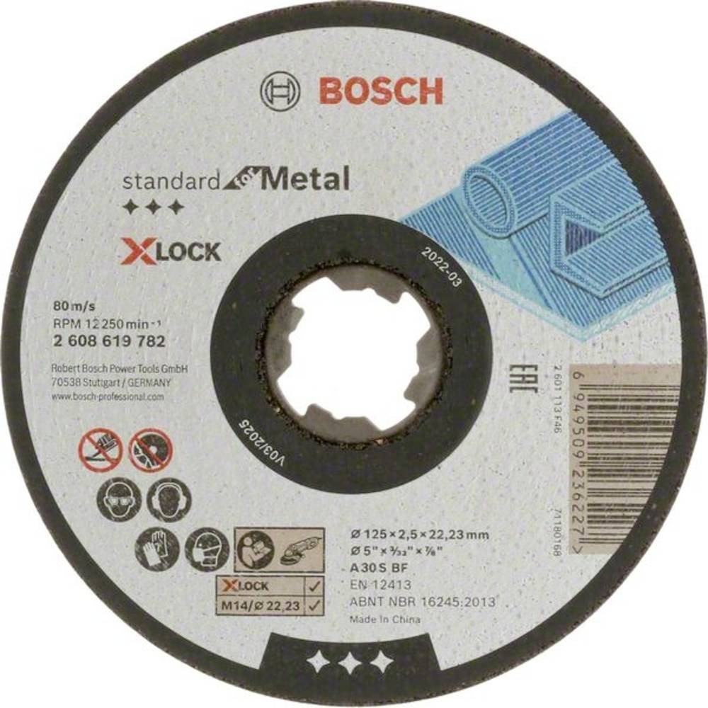 Bosch Accessories 2608619782 2608619782 Doorslijpschijf recht 125 mm 1 stuk(s) Metaal