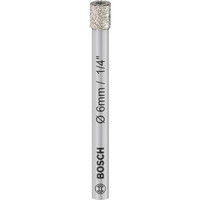 Bosch boor, 60 mm, 1/4 inch, zilverkleurig, met diamantpunt, geschikt voor nauwkeurig boren in harde materialen.