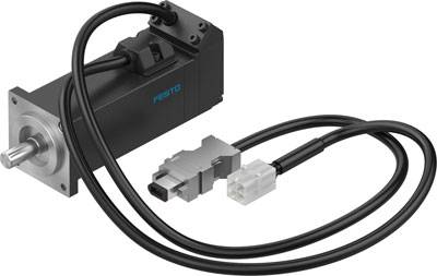Zwarte servomotor met steekverbindingen en kabels, voor precisiebesturingen in industriële installaties.