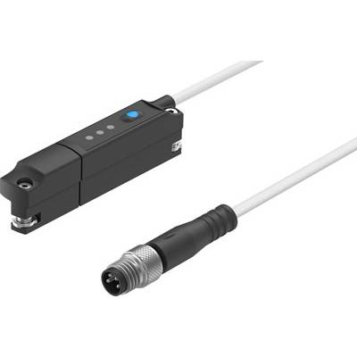 'Een lineaire magnetische nabijheidssensor met aangesloten kabel, geschikt voor nauwkeurige locatiebepaling in machines.'