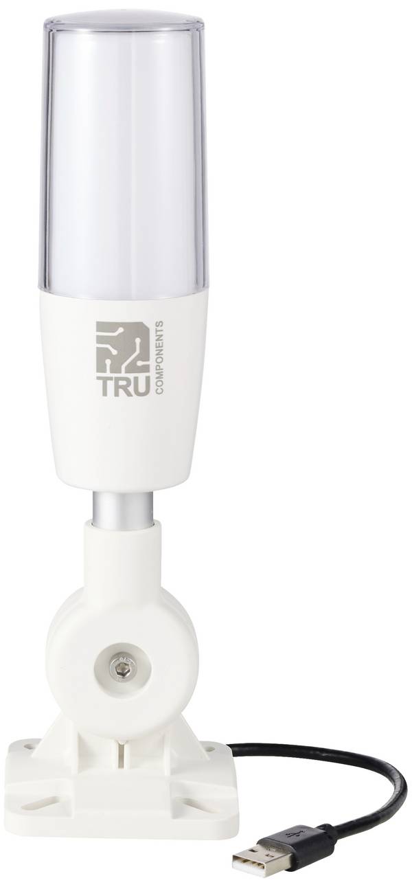 TRU COMPONENTS TC-ONN-M4T-USB Signaalzuil met sirene LED Rood, Geel, Groen, Blauw, Wit, Cyaan, Magenta 1 stuk(s)
