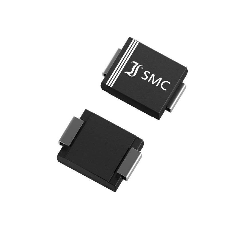 Twee zwarte, rechthoekige elektronische componenten met het opschrift 'SMC', weergegeven op een witte achtergrond.