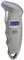Digitale voorhoofdthermometer met LCD-display toont "0.0", ergonomische vorm met grijze behuizing, blauw verlichte punt.