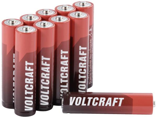 VOLTCRAFT Industrial LR03 AAA batterij (potlood) Alkaline 1350 mAh 1.5 V 10 stuk(s)