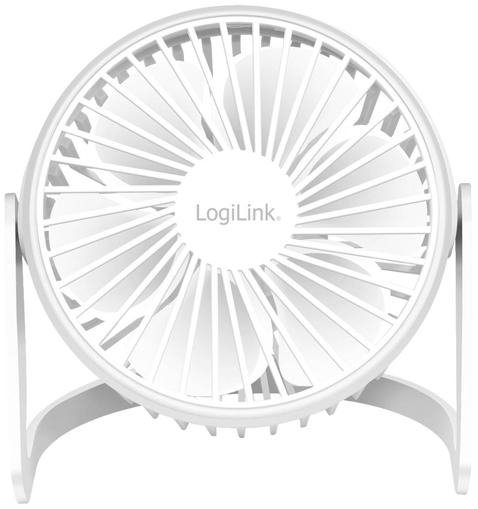 LogiLink UA0402 USB-ventilator 2 W (Ø x h) 12.7 cm x 115 mm Wit Zwenkbaar-1