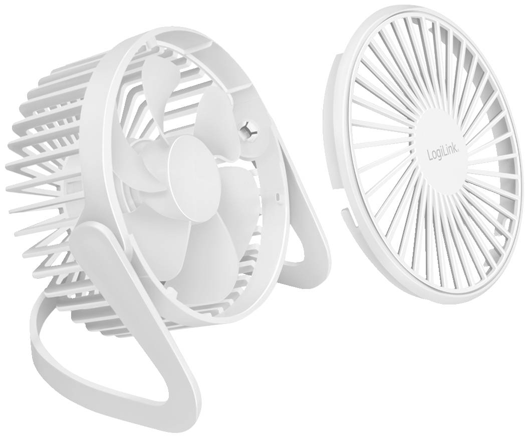 LogiLink UA0402 USB-ventilator 2 W (Ø x h) 12.7 cm x 115 mm Wit Zwenkbaar-4