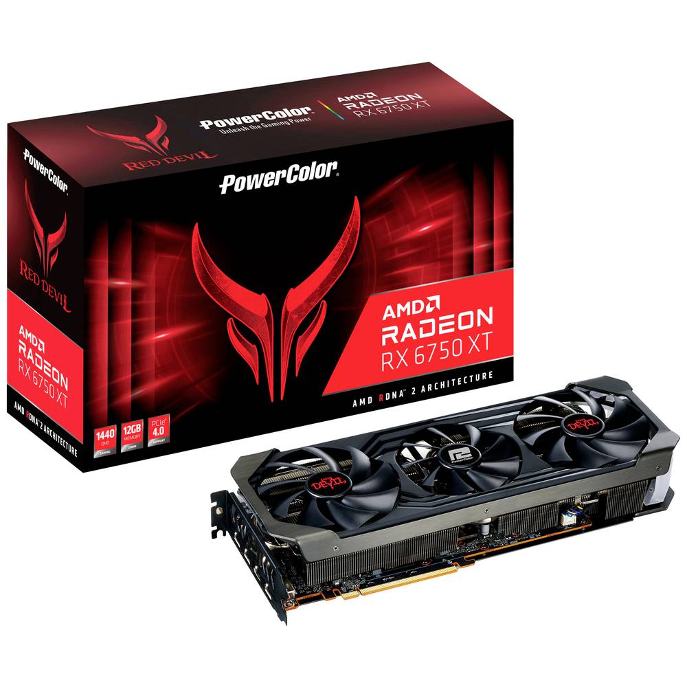 Powercolor Videokaart AMD Radeon RX 6750 XT Red Devil 12 GB GDDR6-SDRAM PCIe HDMI, DisplayPort Overclocked