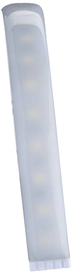 Een verticaal, langwerpig LED-licht met transparante bescherming, dat wordt gebruikt in verlichtingssystemen.