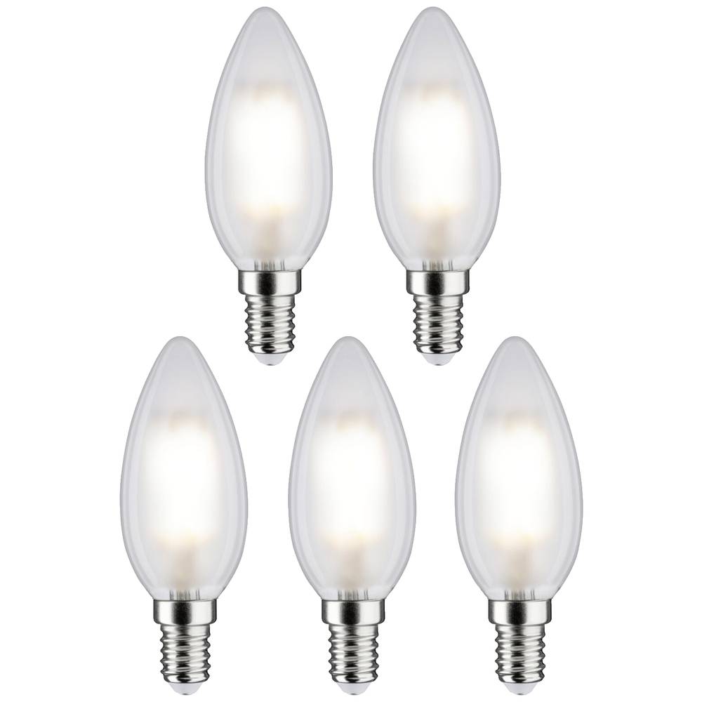 Paulmann 29095 LED-lamp Energielabel F (A - G) E14 Kaars 4.8 W Warmwit (Ø x h) 35 mm x 98 mm 5 stuk(s)
