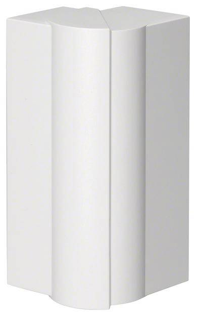Witte, hoekige vaas met een strakke, moderne vorm, geschikt voor minimalistische decoratie.