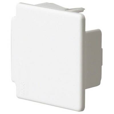 Witte afdekplaat voor schakelaar of stopcontact, rechthoekige vorm, strak design.
