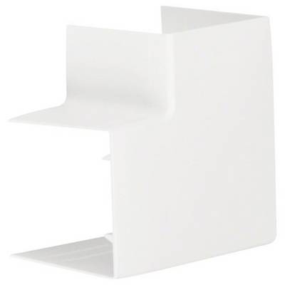 Witte kunststof hoekverbinding voor kabelgoten, rechthoekige vorm, wordt gebruikt voor het leiden van kabels om hoeken.