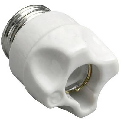 Witte porseleinen lampAdapter met E27-schroefdraad voor het aansluiten van verlichting op verschillende lampfittingen.