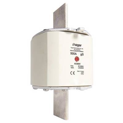 Witte cilindrische zekering met opschrift '500A AC500V'.