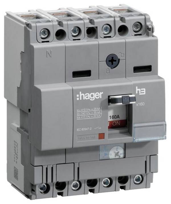 Hager HHA161H Vermogensschakelaar 1 stuk(s) Instelbereik (stroomsterkte): 160 A (max) Piece