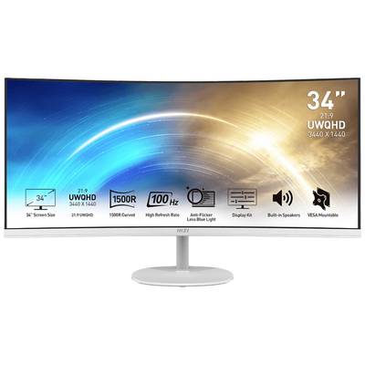 MSI PRO MP341CQWDE LED-monitor Energielabel G (A - G) 86.4 cm (34 inch) 3440 x 1440 Pixel 21:9 1 ms DisplayPort, HDMI, H