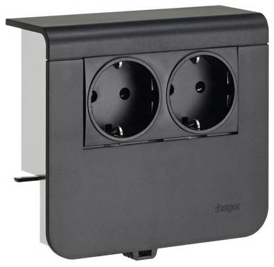 Hager Tehalit Stopcontact voor Accessoires voor elektroplintsysteem  Grafietzwart 1 stuk(s)