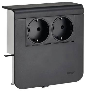 Hager SL200809009011 Stopcontact voor Accessoires voor elektroplintsysteem  Zwart 1 stuk(s)