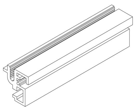 Technische tekening van een aluminiumprofiel met rechthoekige doorsnede en groef voor extrusieproductie. Weergegeven vanuit isometrisch perspectief.