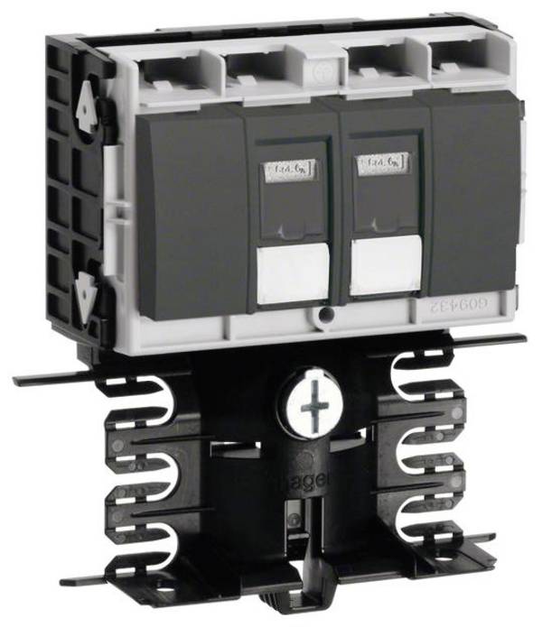 Hager SL200809479011 Apparaatinzetstuk RJ45 Cat.6 voor Accessoires voor elektroplintsysteem  Grafietzwart 1 stuk(s)