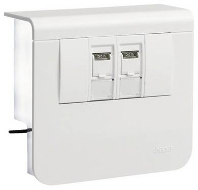 Hager Sonstige Installationstechnik Apparaatinzetstuk RJ45 Cat.6 voor Accessoires voor elektroplintsysteem  Wit 1 stuk(s)