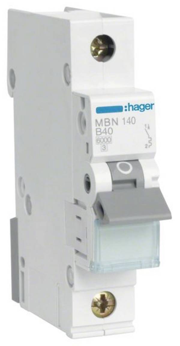 Hager MBN140 Hager MBN140, 50 - 60 Hz, 40 A, 1P Zekeringautomaat 1-polig 40 A 400 V
