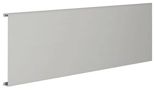 Metalen zijpaneel, rechthoekig en plat, met een gladde grijze oppervlakte.