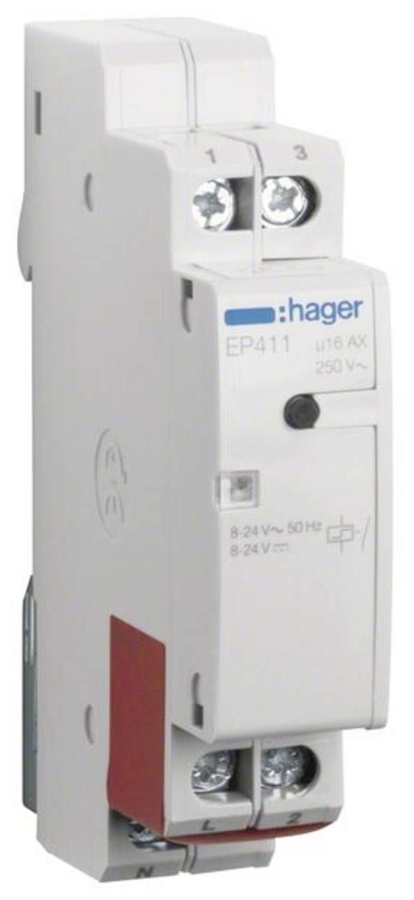 Hager EP411 Stroomstootschakelaar DIN-rail 1x NO 24 V/AC, 24 V/DC 16 A 1 stuk(s)