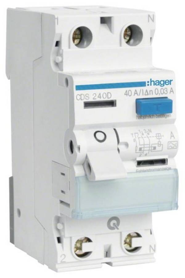 Hager CDS240D CDS240D Aardlekschakelaar A 2-polig 40 A 0.03 A 230 V