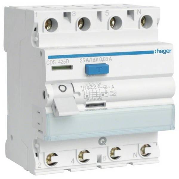 Hager CDS425D CDS425D Aardlekschakelaar  A   4-polig 25 A 0.03 A 400 V