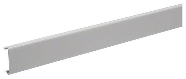 Lang, smal metalen element, mogelijk een railsysteem of een afdekking, weergegeven in een neutrale omgeving.
